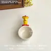 Lindo platito para salsa con mango de caricatura creativa, platito para condimentos de color bajo vidriado, plato para mojar de cerámica particularmente hermoso, platito