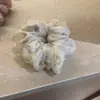 Goma para el pelo de malla de doble capa coreana con tacto de alta gama, Scrunchie de organza con pedrería para peinados de moño, Nuevo accesorio para el cabello