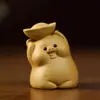 Mascota de Té de Arcilla Púrpura Figura de Cerdo Hecha a Mano Doce Cerdos del Zodiaco Dibujo Animado Lindo Adorable Cerdo Lingote Juego de Té