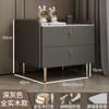 Gabinete de Almacenamiento Completo Simple de Madera Maciza Moderna Estante de Almacenamiento de Cuero Juego Completo Mesa de Noche de Pizarra de Lujo Ligero Apartamento Pequeño de Dormitorio