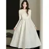 Vestido Mini Chal de Princesa para Industria Pesada Patchwork Tejido Vestido de Tul Vestido Blanco Conjunto de Vestido Suéter Poliéster Bordado