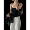 2874 # 2026 Camisola Estilo Maillard Primavera/Verano con Escote en U, Copas Integradas y Tirantes Finos