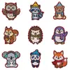 Parches pequeños bordados de animales con temática navideña de invierno, mapache lindo, panda, pingüino, bufanda, gorro, parches de dibujos animados para planchar