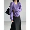 Suéter de Lã Escovada com Nuvem Jiang Zuo Estilo Coreano Seda de Amora Suave Malha de Lã Macia e Fofa Feminino Versátil V0032