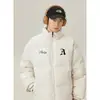 Chaqueta de Algodón con Cuello Alto y Estampado de Letras Góticas Personalizado para Hombre, Chaqueta de Invierno Cálida Tipo Puffer con Dobladillo Ajustable