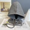 Chapéu balaclava da Coreia do Sul feminino inverno chapéu quente cachecol integrado proteção de orelha de casal chapéu de lã tricotado