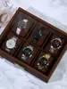 Caja para Relojes Caja de Exhibición Caja de Almacenamiento para Relojes Colección de Joyería de Pulsera Exhibición Resistente al Polvo Múltiples Compartimentos Caja de Relojes Retro con Tapa