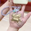 Oro Puro 999 Hazte Rico Inmediatamente Princesa Por Favor Hazte Rico Pegaso Llavero Colgante para Bolsa Regalo Fábrica Venta al por Mayor Fabricante