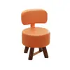 Banqueta para Cambiar Zapatos, Taburete de Cuero para Sentarse en Casa, Banqueta de Sofá para Entrada de Sala de Estar, Silla Suave con Respaldo, Banco de Madera Maciza, Taburete Bajo