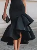 2026 Nueva Moda Femenina Transfronteriza Amazon Ajuste Delgado Elegante Dobladillo Asimétrico Vestido con Volantes