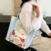 Nova Moda Desenho Animado Bolsa de Lona Grossa Bolsa de Ombro Bolsa de Estudante Bolsa de Armazenamento para Viagem de Primavera Bolsa de Lona Ins