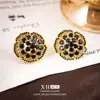 Brincos de Tarraxa Exquisitos em Zircônia Estilo Francês Flor Tridimensional com Design Único de Estame, Brincos Elegantes de Moda de Luxo de Alta Qualidade para Mulheres