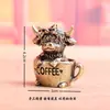 Xícara de Café de Latão Puro com Vaca das Terras Altas, Vaca de Desenho Animado, Iaque, Itens Vintage, Decoração de Mesa de Quarto, Animal de Chá, Ornamento de Artesanato