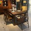 Nova Mesa de Jantar de Madeira Maciça Estilo Chinês Simples Restaurante Luxo Leve Retangular Mesa de Jantar para Casa Combinação de Mesa e Cadeiras para Apartamento Pequeno Móveis