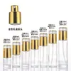 Frasco de Loção de Vidro Transparente Frasco Spray de Perfume Frasco de Base com Pressão com Cabeça de Bomba Frascos Cosméticos Portáteis