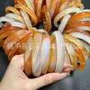 Pulseira de ágata natural com cores vibrantes, pulseira de calcedônia na cor de peixe koi, pulseira de calcedônia amarela, pulseira de ágata de alta qualidade semelhante a gelo