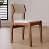 Silla de Comedor de Madera Maciza Hogar Nórdico Moderno Simple Respaldo Acolchado Taburete de Mesa de Comedor Restaurante Lujo Ligero Tela Silla de Mesa de Comedor