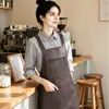 Delantal de cuero, ropa de trabajo unisex, impermeable y a prueba de aceite, para uso en la cocina del hogar, con bolsillos de gran capacidad, se puede vender al por mayor e imprimir con logotipo
