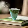 Xícara de Chá de Cerâmica Pintada à Mão com Esmalte Submerso, Xícara Alta para Aroma, Xícara de Mestre, Estilo Pintura a Óleo, Xícara Única do Conjunto de Chá Fresco