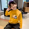 Ropa interior térmica para niños 2026 Nueva Ropa Otoño/Invierno Cuello Semi-Alto Camiseta de Manga Larga Cepillada para Niños Top Térmico de Felpa Tendencia