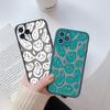 Funda para móvil Creative Melt Smiley para iPhone 14, Pro Max, piel esmerilada 11, funda protectora para Apple 12 y 13