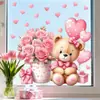 Pegatinas de Ventana de Flor de Oso Corazón Transfronterizas Adecuadas para Dormitorio, Sala de Estar, Balcón, Decoración Festiva, Pegatinas Estáticas de Vidrio