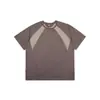 Camiseta Retro de Manga Corta Nanxia Estilo Americano, Transpirable y de Secado Rápido para Verano, Bloques de Color Frescos, Ropa Deportiva