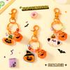Llavero creativo de doble cara con etiqueta de Halloween, bonitos adornos para bolso, cadena de coche para pareja, pequeños regalos al por mayor