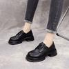 Zapatos Británicos Pequeños de Cuero Suela Gruesa Estilo Preppy Tacones Bajos de Tacón Grueso para Mujer 2024 Nuevos Mocasines Retro Casual Versátiles Zapatos de Mujer