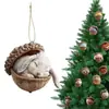 Enfeites Sonhadores de Animais da Floresta com Bolotas - Decorações de Animais com Pinhas Acrílico para Pendurar em Casa Decorações de Árvore de Natal