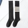Meias 3/4 Femininas para Primavera e Verão, Meias Longas Tubulares JK, Estilo Japonês Moderno, Meias de Algodão Pretas de Cano Médio, Meias 7/8, Meias de Compressão