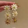 Ilha Romântica ~ Brincos de Flor de Palha Brincos de Férias Femininos 2025 Novos Brincos de Franja Exagerados e Bonitos para a Beira-Mar