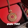 Bolsa de Dinero Tradicional Cepillada Chapada en Oro, Bolsa de la Suerte, Símbolo de Longevidad, Cadena para Suéter de Buda Portátil, Nuevo Estilo Chino Collar de Calabaza Hielo Triturado