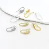 Pendientes de Gancho para Oreja en Forma de U con Perlas Incrustadas de Diamantes y Recubrimiento de Oro de 18 Quilates que Conserva el Color Accesorios de Pendientes Hechos a Mano para Bricolaje A02