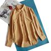 Oferta especial: Camisa de Seda Laranja Lisa Estilo Ol para Mulheres, Estrutura Botonê de Manga Longa, Gola Polo, Camisa de Seda de Amora