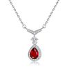 Pingente de Prata S925 com Cristal Natural em Formato de Gota d'Água e Pera, Colar Feminino de Topázio Colorido, Joias de Prata Levemente Luxuosas para Banquete