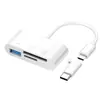 Leitor de Cartão para Celular Multifuncional em Estoque Tfsd Pen Drive USB/Tipo de Cartão de Câmera Typec Leitor de Cartão Android Otg Três em Um