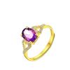 Anillo de Gema de Oro Arena de Vietnam Latón Chapado en Oro Moda para Mujer Anillo Abierto de Diamante Anillo Anillo para Regalo de Novia