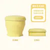 Vaso de agua plegable de silicona apto para alimentos en color macarrón, vaso portátil para enjuague bucal de viaje al aire libre con tapa, vaso retráctil