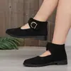 Colección Nueva Primavera 2027: Zapatos Cómodos de Tacón Bajo con Punta, Cierre de Velcro y Diseño de Correa Única, Disponibles en Tallas Plus para Exportación y Ventas Transfronterizas