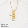 Popular Collar Imitación Oro Arena Vietnamita, Nuevo Estilo Palacio Hielo Triturado Forma Rectangular Cuadrada ## Joyería Colgante de Riqueza
