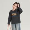 Roupa Infantil com Estampa de Letras Camiseta Básica de Manga Longa Nova Coleção Primavera 2025 Camiseta de Manga Longa para Meninas Macia Aveludada Delicada Camiseta para Bebê