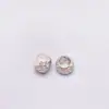 Plata S925 Espaciador de Cuentas de Agujero Grande Chapado en Oro Cepillado Anillo de Presión de Circonita Espaciador DIY Hecho a Mano Accesorios de Joyería de Plata