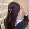 Pinza para el Cabello Semi-Recogido con un Toque de Lujo, Pinza de Garra Pequeña con Perlas para Mujer, Pinza para el Cabello para la Parte Trasera de la Cabeza, Pinza para Cola de Caballo Alta, Accesorio para el Cabello