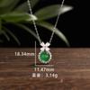 Collar con colgante de lazo de hada de calcedonia verde nuevo en plata esterlina S925, luz de nicho, accesorios de lujo de alta gama al por mayor