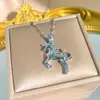 Novo Colar Brilhante de Titânio Pegasus Unicórnio Mais Vendido para Mulheres no Ano do Cavalo com Corrente de Clavícula Color-Preserving Galvanizada