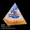 Transfronterizo 6cm Cristal Natural Letra Dorada Adorno Decorativo de Escritorio para el Hogar Pirámide de Resina para Chakra Yoga Meditación