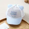 Chapéu Fresco Fresco para Bebês, Boné com Aba Reta com Letras e Rosto Sorridente, Chapéu de Verão Respirável com Tela Completa para Proteção Solar, Boné de Baseball Infantil