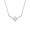 Novo Colar de Moda Transfronteiriço Europeu e Americano com Pingente de Zircônia Diamante Branco Triangular, Colar de Prata S925 para Mulheres, Alto Padrão e Luxo Leve