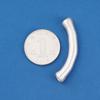 Plata Pura S999 Esmerilada Codo Hecho a Mano Brillo Plateado DIY Passepartout Pulsera Collar Tubo Accesorios con Cuentas